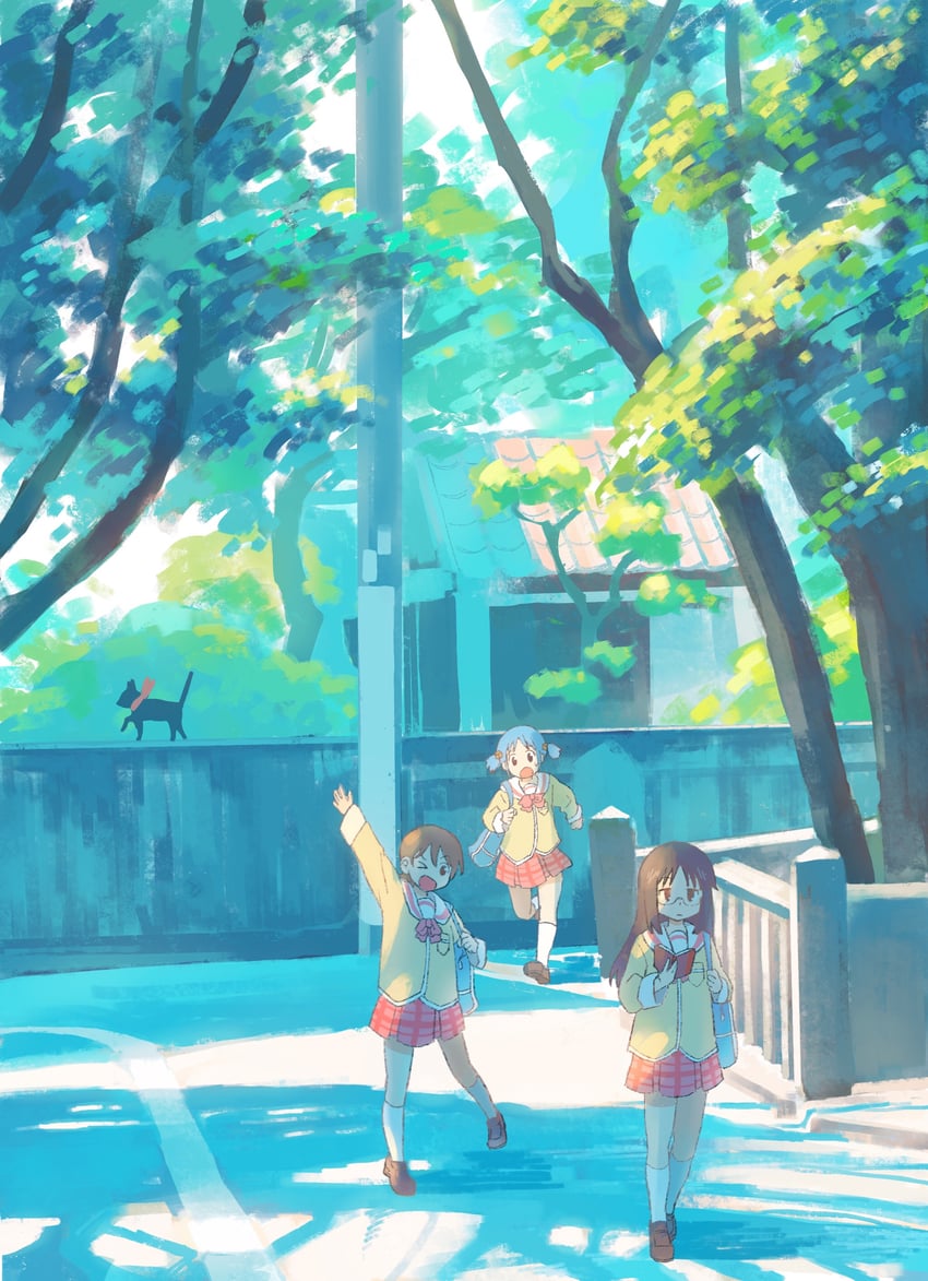 naganohara mio, aioi yuuko, minakami mai, and sakamoto (nichijou) drawn by sugita_magari