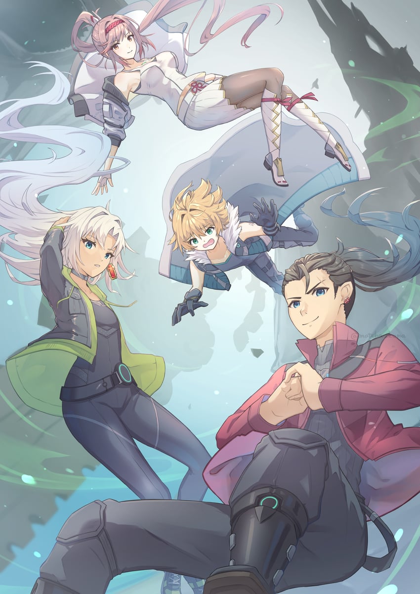 mio, eunie, noah, glimmer, a, and 3 more (xenoblade chronicles and 2 more) drawn by yanagimachi
