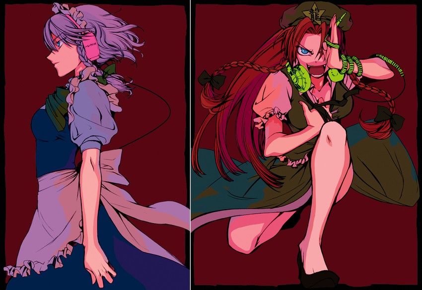 izayoi sakuya and hong meiling (touhou) drawn by ishikawa_yuga