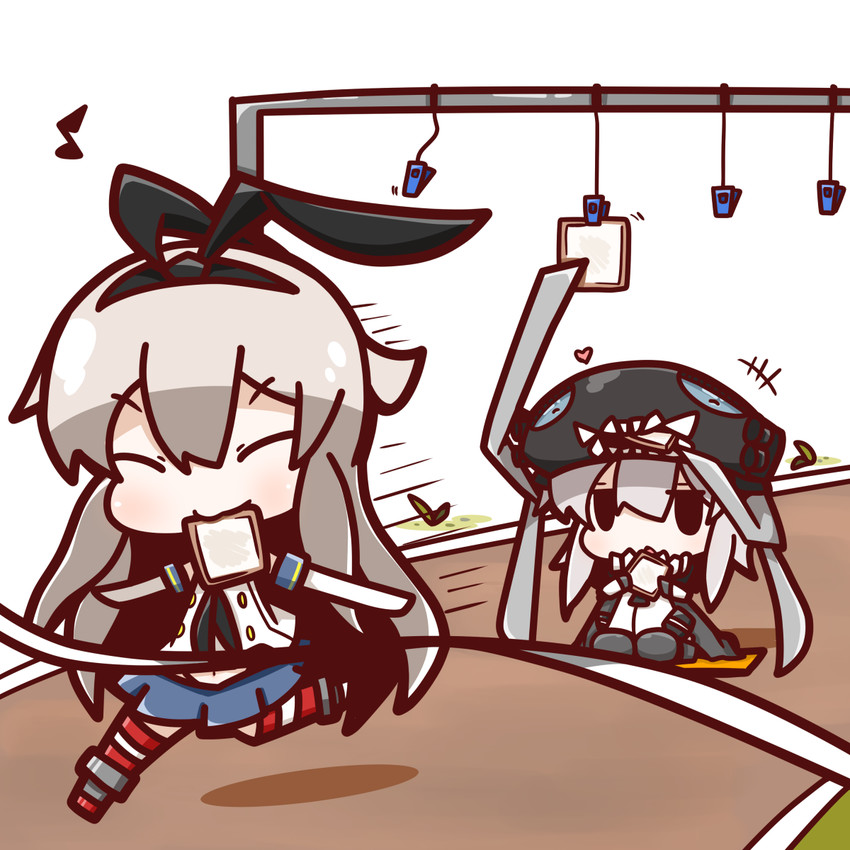 shimakaze and wo-class aircraft carrier (kantai collection) drawn by nuu_(nu-nyu)