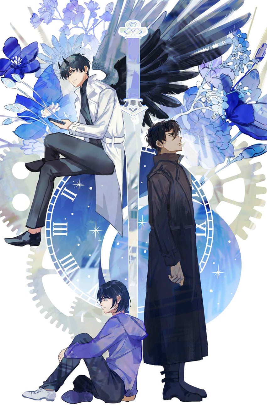 kim dokja, yoo joonghyuk, and han sooyoung (omniscient reader's viewpoint) drawn by astruma2