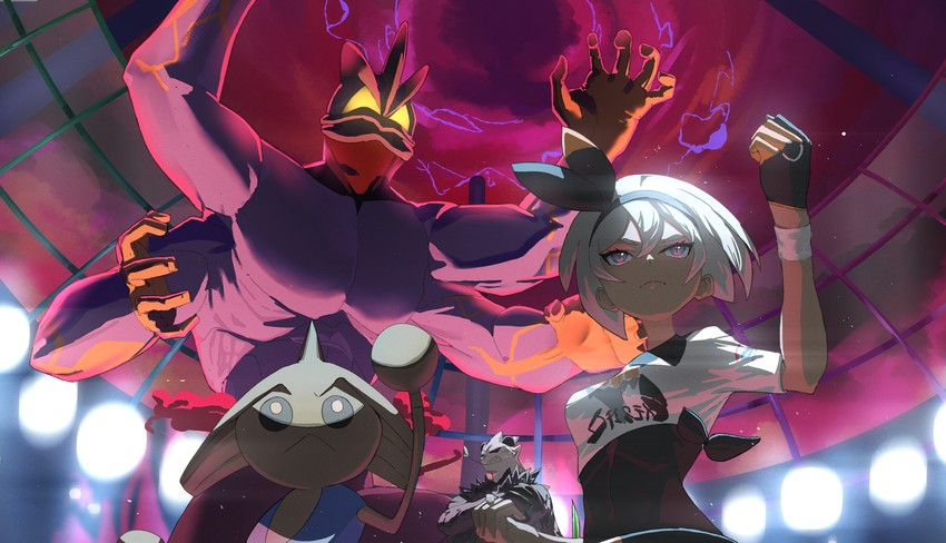 bea, machamp, hitmontop, pangoro, and gigantamax machamp (pokemon and 1 more) drawn by 38_(sanjuuhachi)