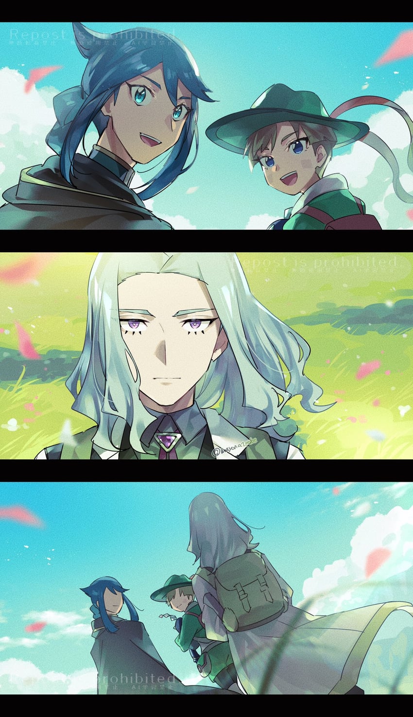 terapagos, lucius, gibeon, and rystal (pokemon and 1 more) drawn by mayona_(mayona1poke)