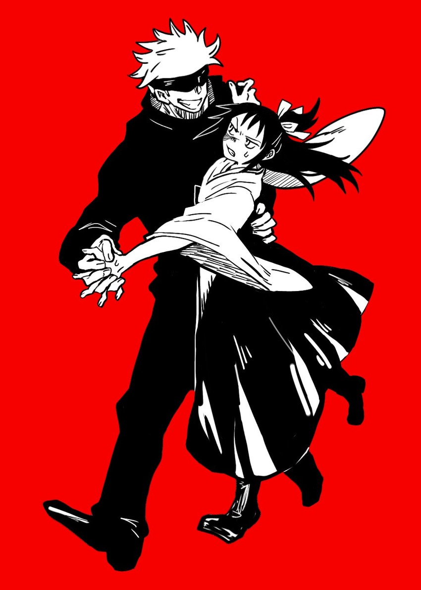 gojou satoru and iori utahime (jujutsu kaisen) drawn by tofu_(tttto_f)