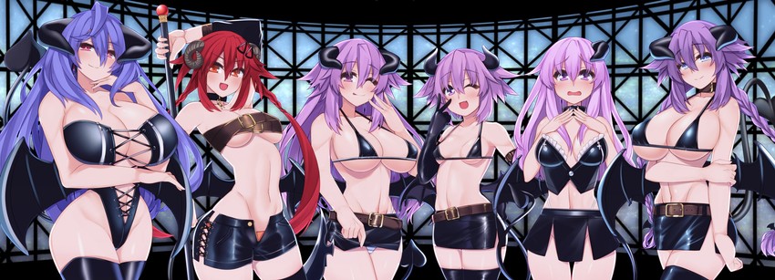 neptune, purple heart, nepgear, tennouboshi uzume, adult neptune, and 1 more (neptune and 2 more) drawn by dura_(dura110)