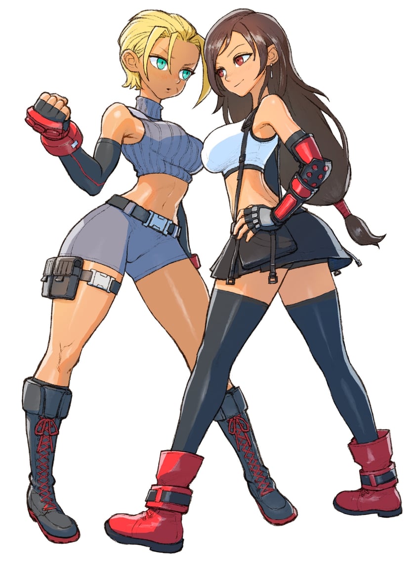 tifa lockhart and cammy white (final fantasy and 3 more) drawn by dattosan