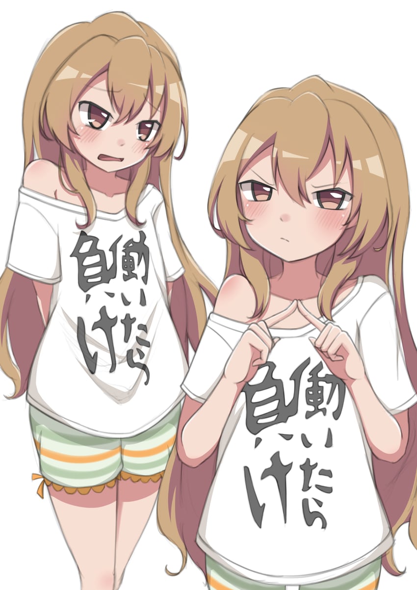 futaba anzu and aisaka taiga (idolmaster and 2 more) drawn by mooramango