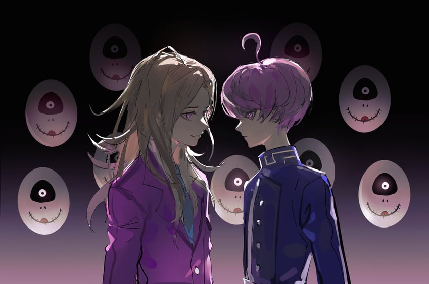 yuma kokohead and makoto kagutsuchi (master detective archives: rain code) drawn by binxngchng1