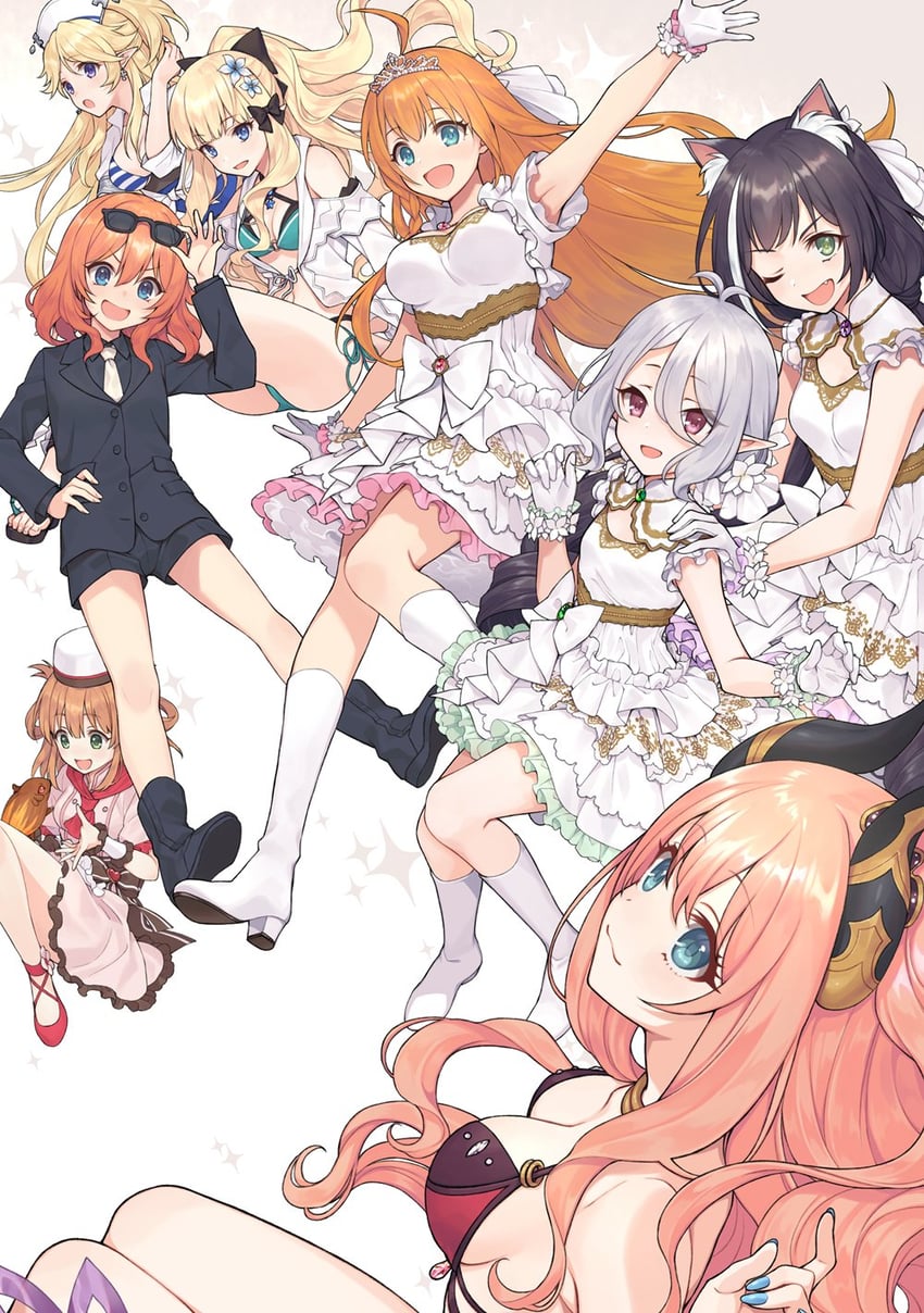karyl, kokkoro, pecorine, saren, rino, and 3 more (princess connect!) drawn by masami_(souzou_jinsei_sanka)