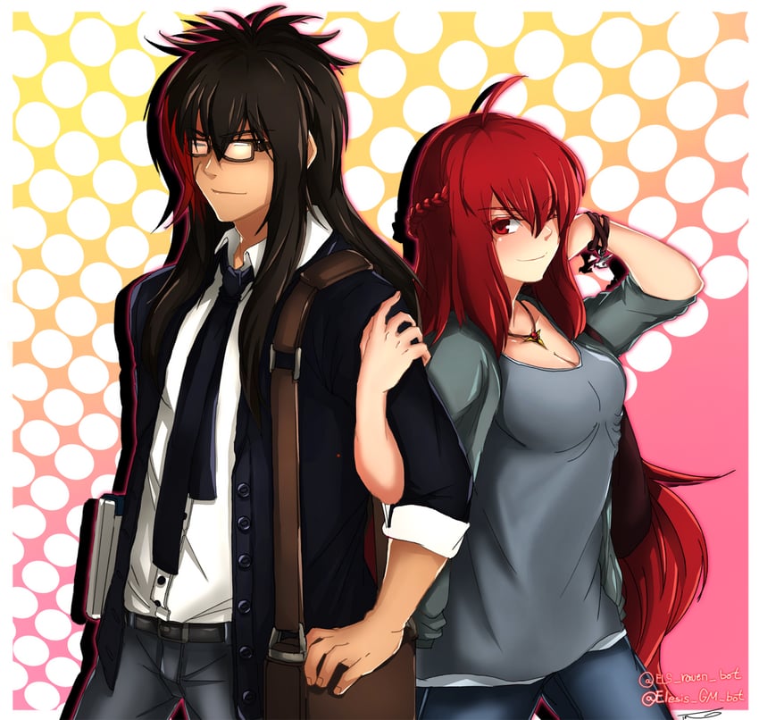 elesis, raven cronwell, grand master, and veteran commander (elsword) drawn by srow