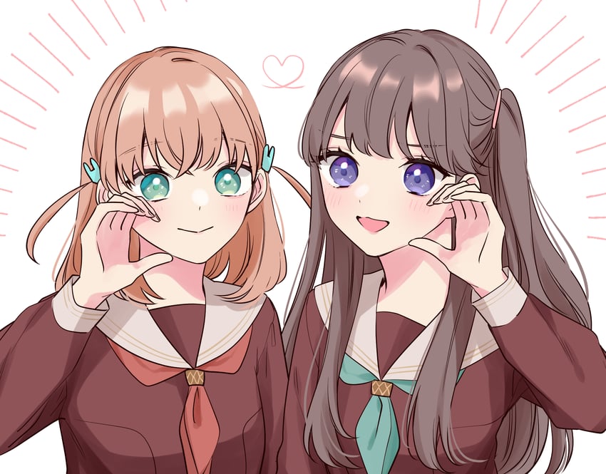 hinoshita kaho and fujishima megumi (love live! and 1 more) drawn by anno_(sakana32929)