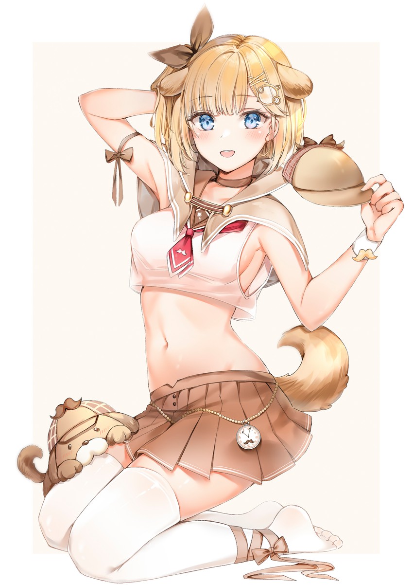 watson amelia and bubba (hololive and 1 more) drawn by yukineko1018