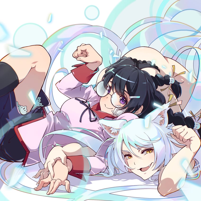 hanekawa tsubasa and black hanekawa (monogatari and 1 more) drawn by hatanana_(ag6uptphhal3frd)