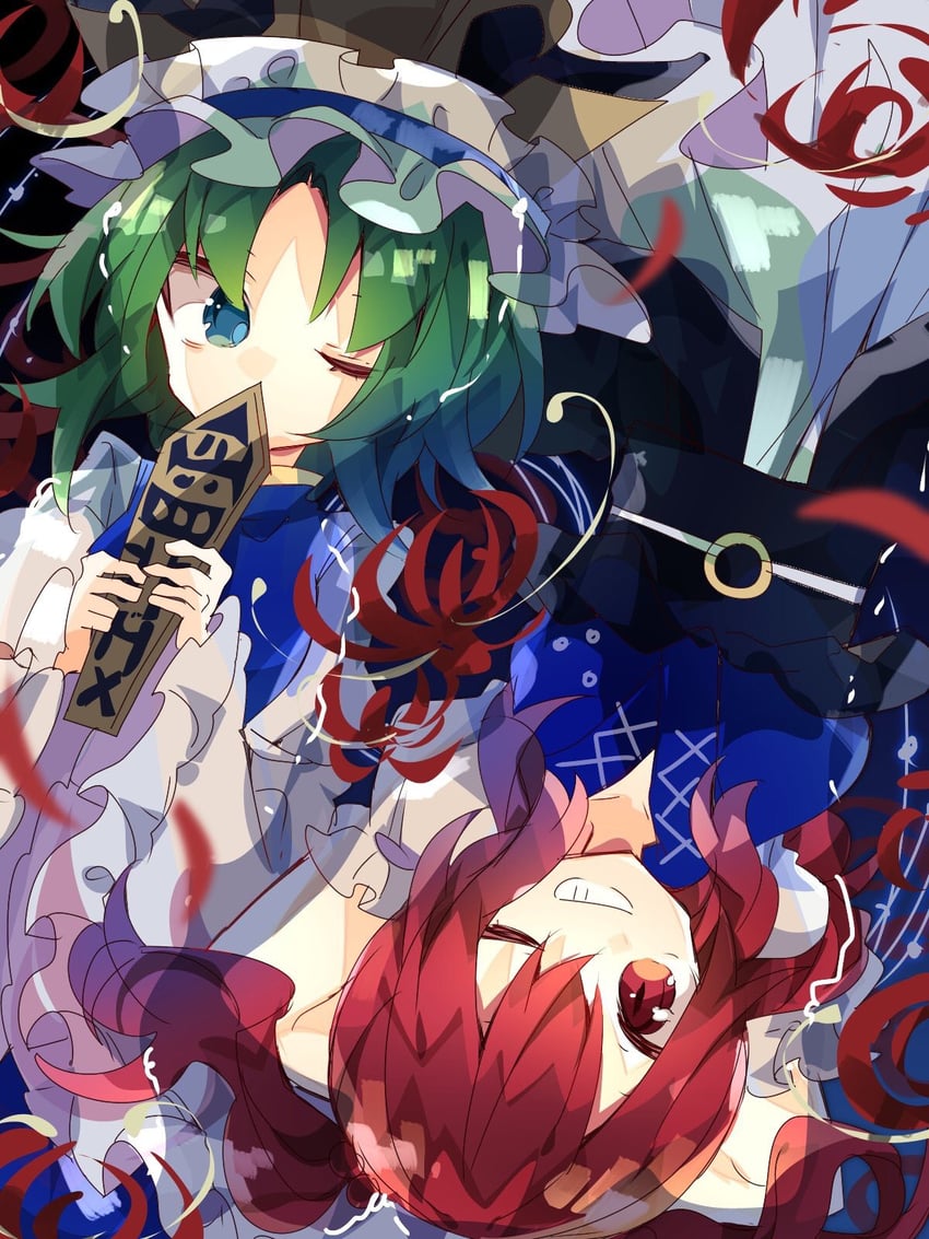 shiki eiki and onozuka komachi (touhou) drawn by nikorashi-ka