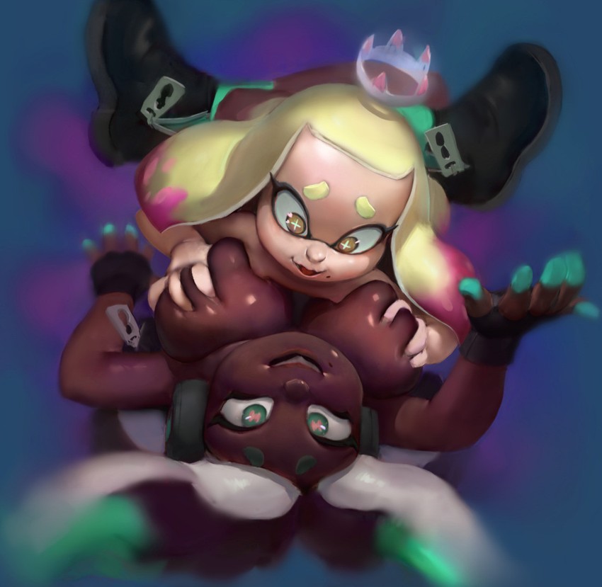 marina and pearl (splatoon and 1 more) drawn by gumdrops_(aea)