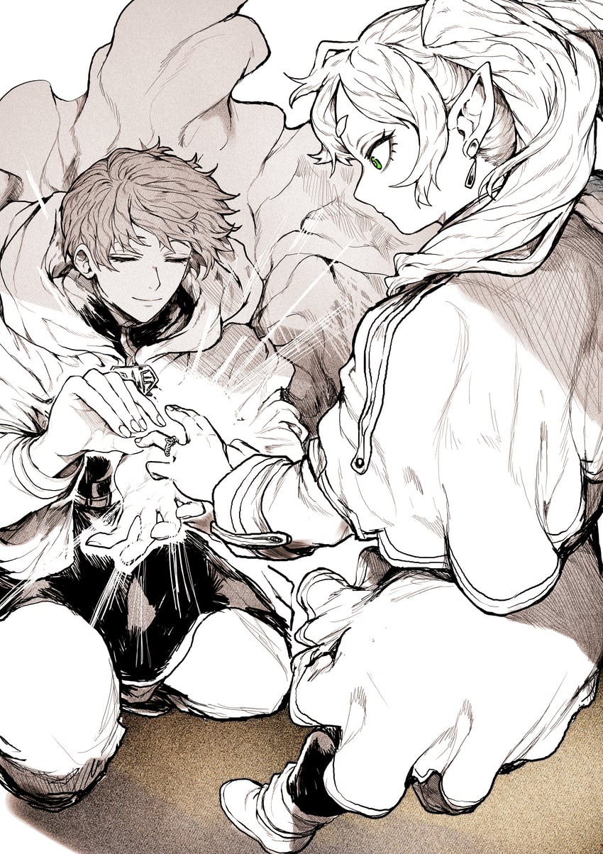 frieren and himmel (sousou no frieren) drawn by yotsumi_shiro