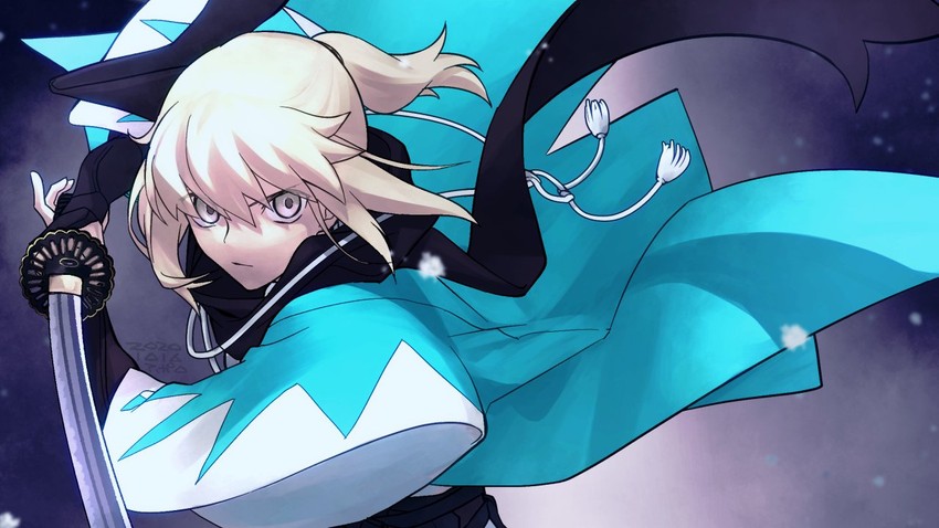 okita souji (fate and 2 more) drawn by apollo_hotori