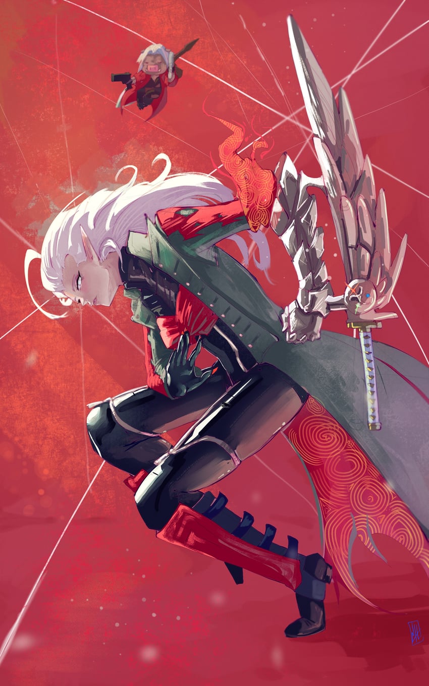 dante and geega (vshojo and 1 more) drawn by boutsoftheblind