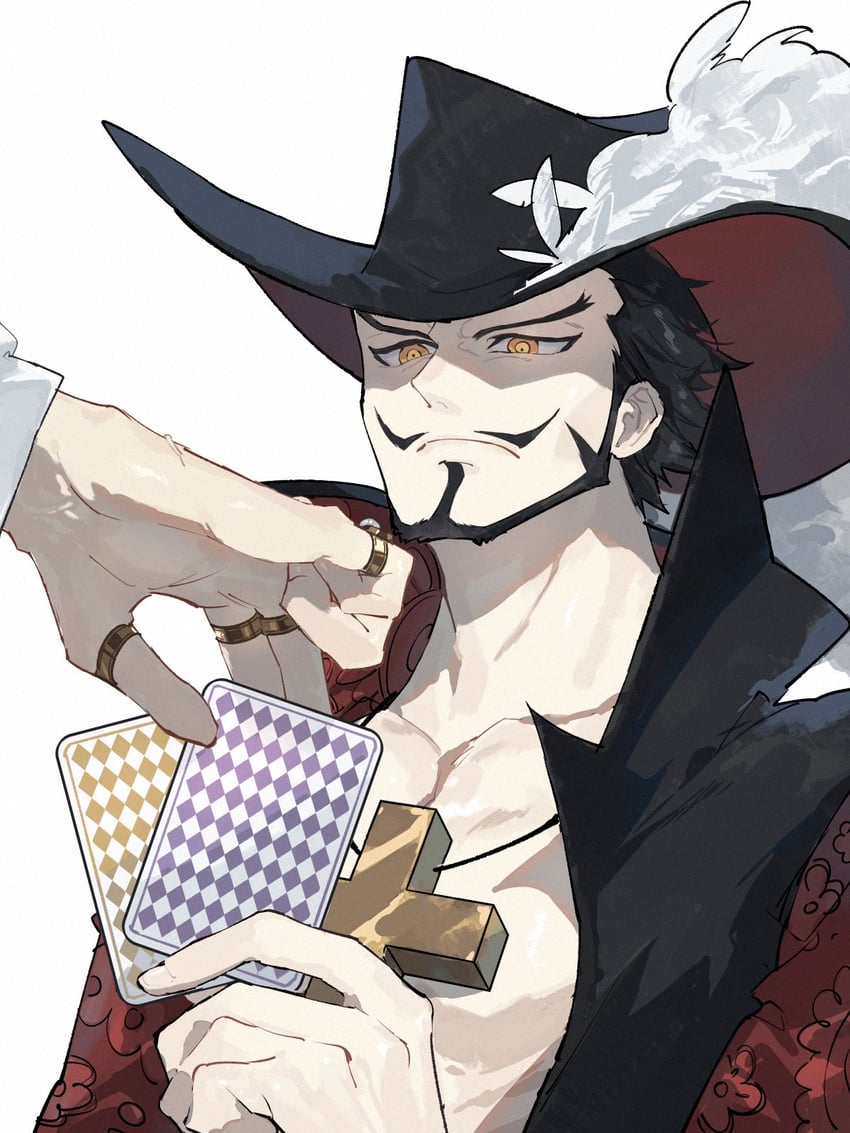 crocodile and dracule mihawk (one piece) drawn by cotton_(lana_de_lingo)