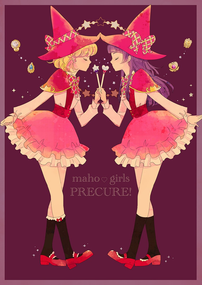 asahina mirai and izayoi liko (precure and 1 more) drawn by saki_(hxaxcxk)