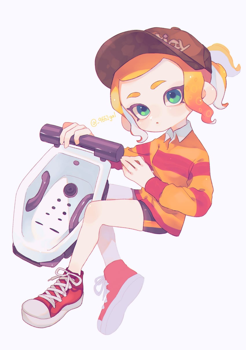octoling player character and octoling girl (splatoon) drawn by sabata_saba