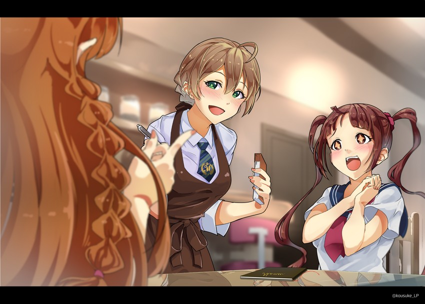 sakuramori kaori, kousaka umi, and matsuda arisa (idolmaster and 2 more) drawn by yanagita_kousuke