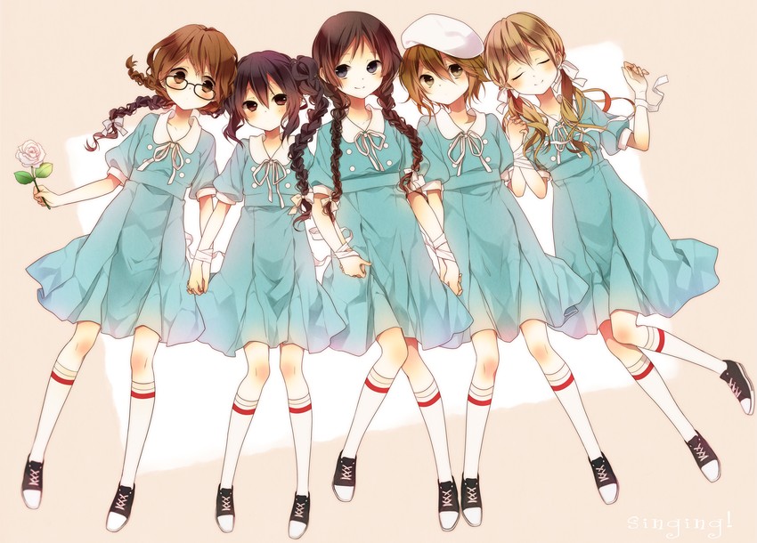 akiyama mio, nakano azusa, hirasawa yui, tainaka ritsu, and kotobuki tsumugi (k-on! and 1 more) drawn by naoto_(tulip)