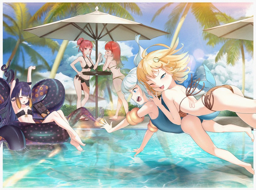 gawr gura, mori calliope, ninomae ina'nis, takanashi kiara, and watson amelia (hololive and 1 more) drawn by tenchi_mayo