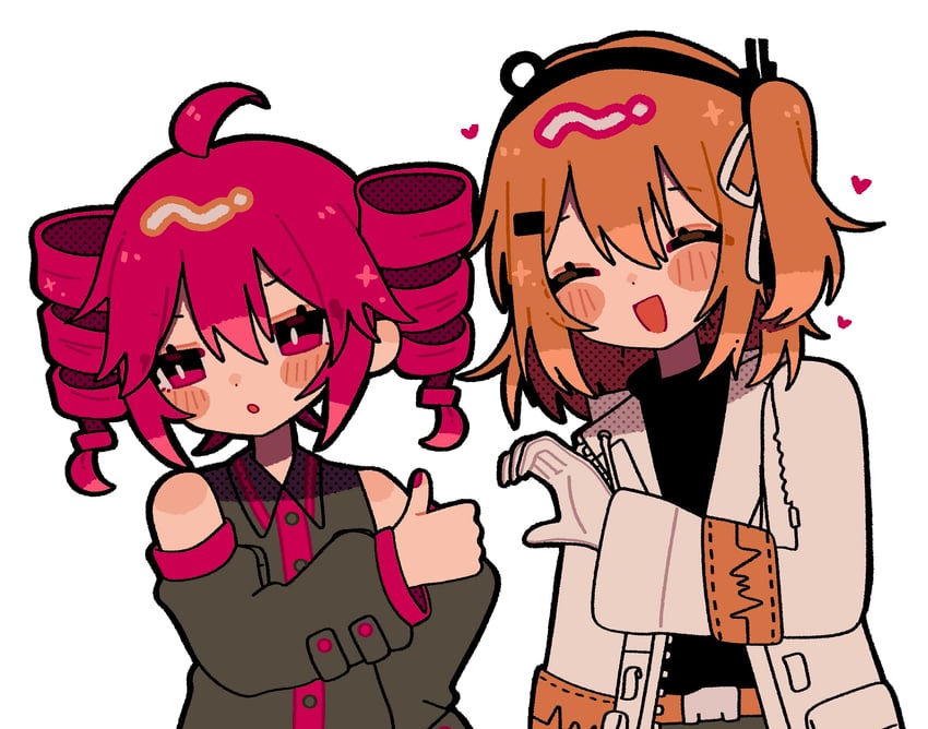 kasane teto and adachi rei (utau and 1 more) drawn by okayu_(cwtv7823)