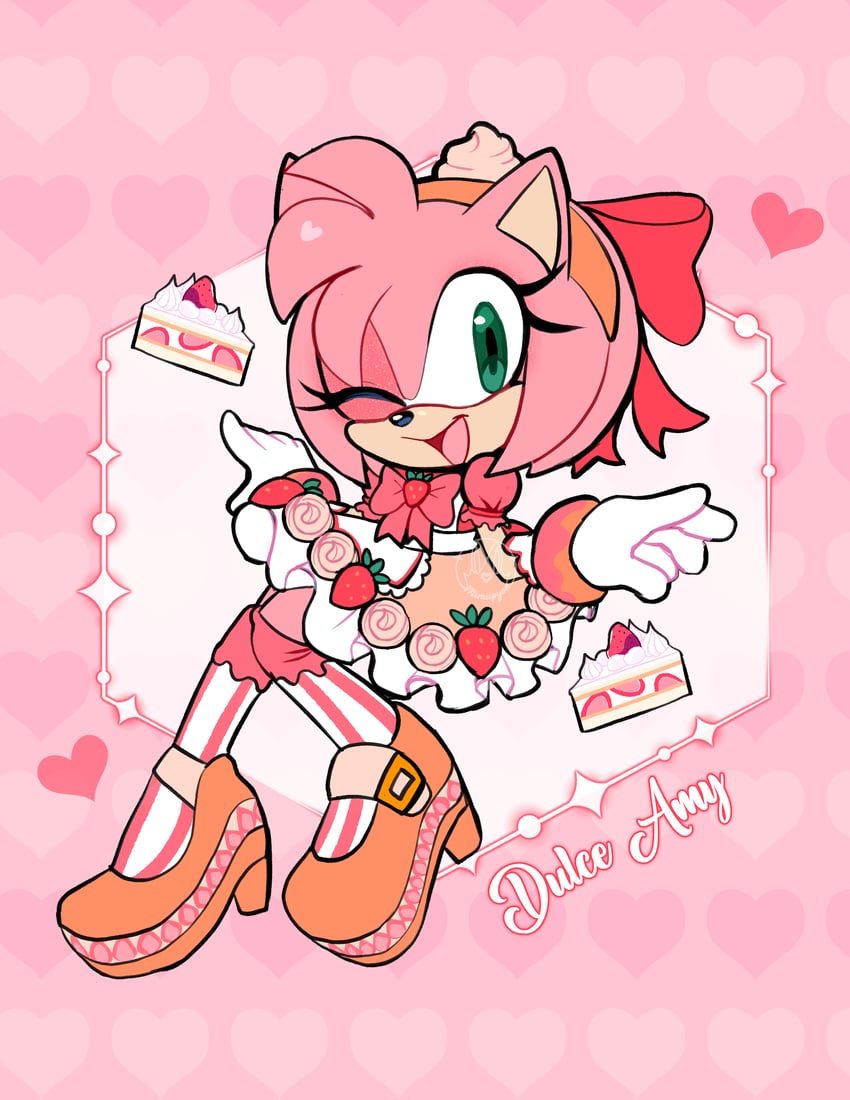 amy rose (sonic and 2 more) drawn by mimiipyon
