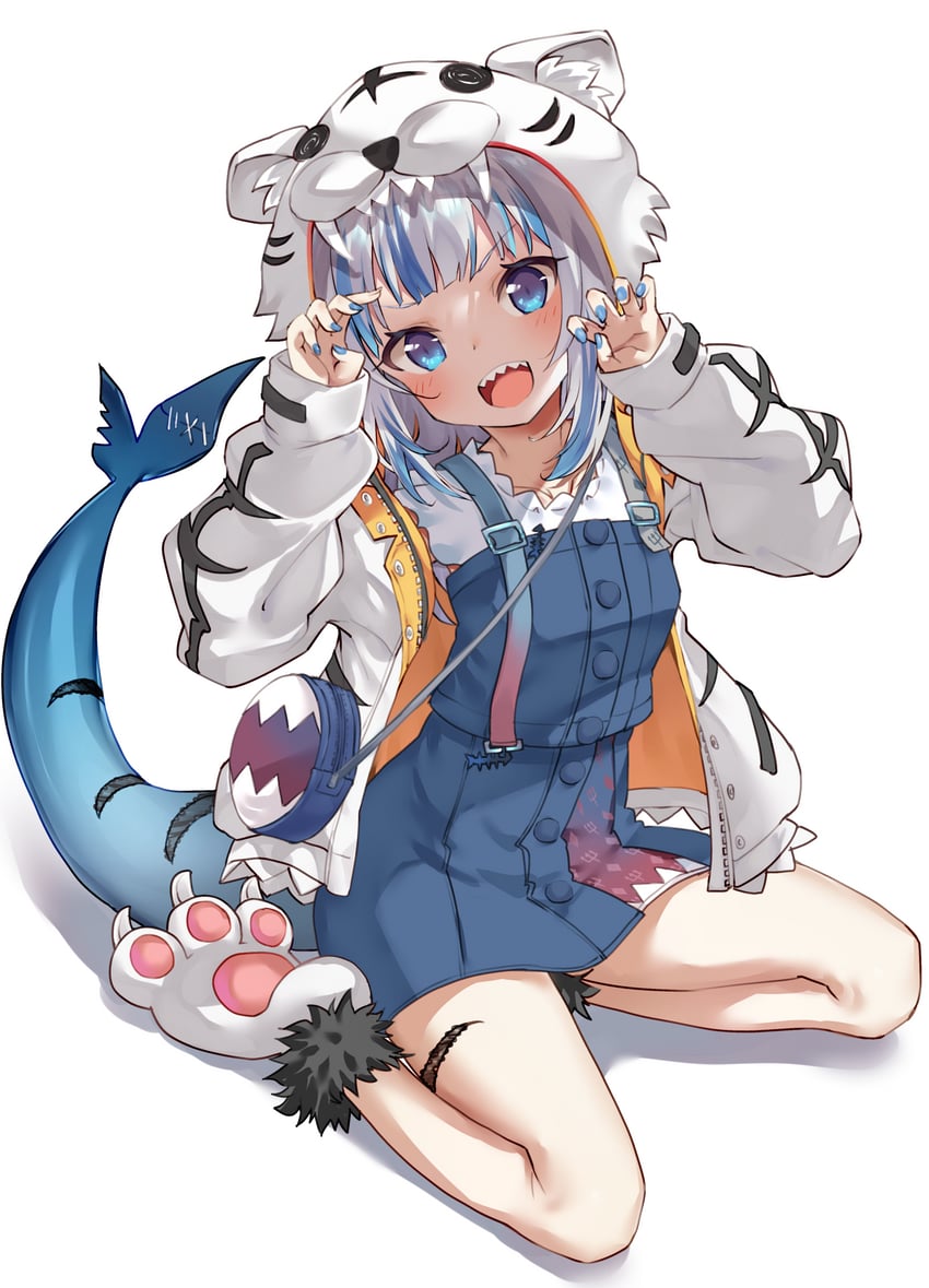 gawr gura (hololive and 1 more) drawn by boshi_(a-ieba)