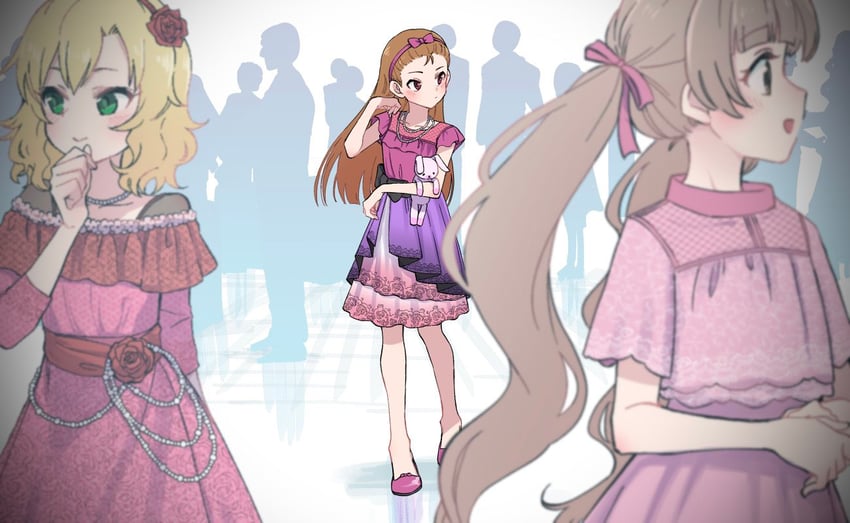 minase iori, sakurai momoka, hakozaki serika, and usa-chan (idolmaster and 2 more) drawn by kyouno
