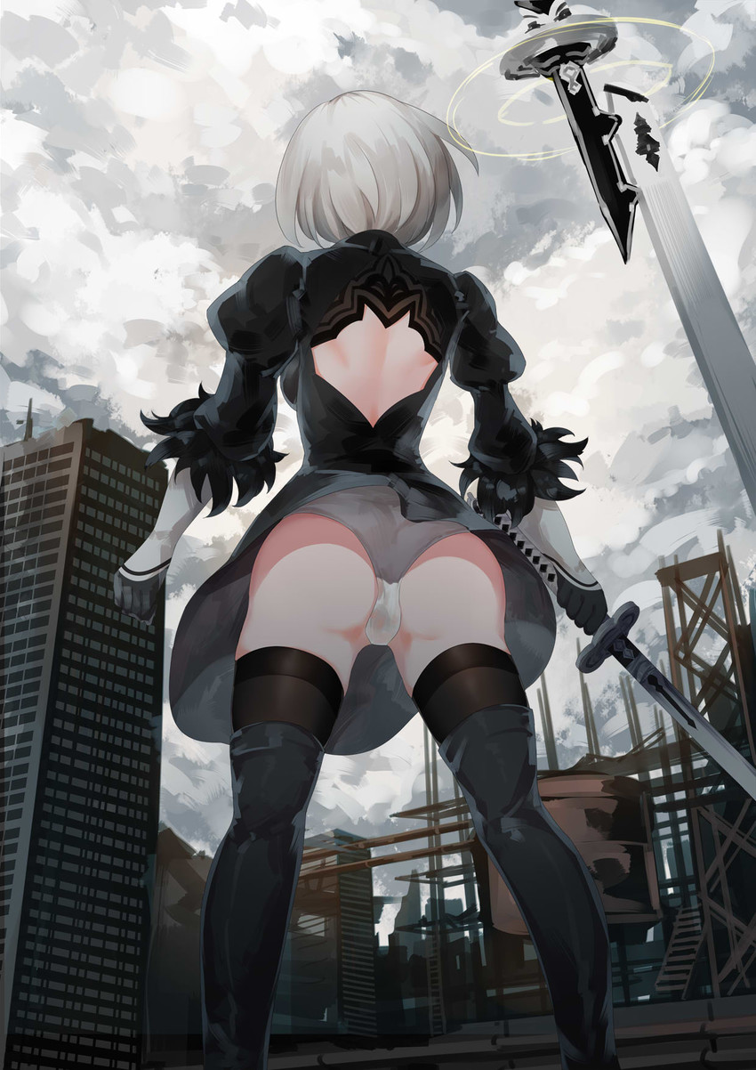 2b (nier and 1 more) drawn by marie_mushroom