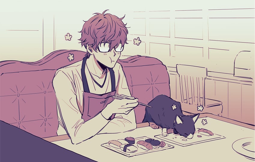amamiya ren and morgana (persona and 1 more) drawn by sophie_(693432)