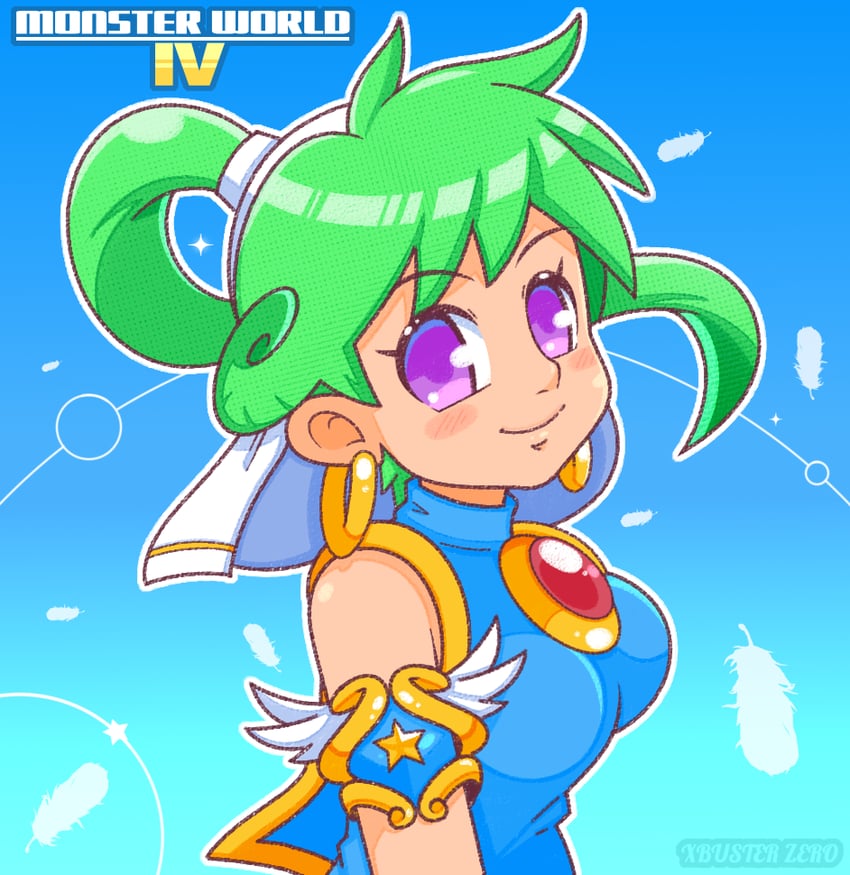 asha (monster world and 3 more) drawn by xbuster