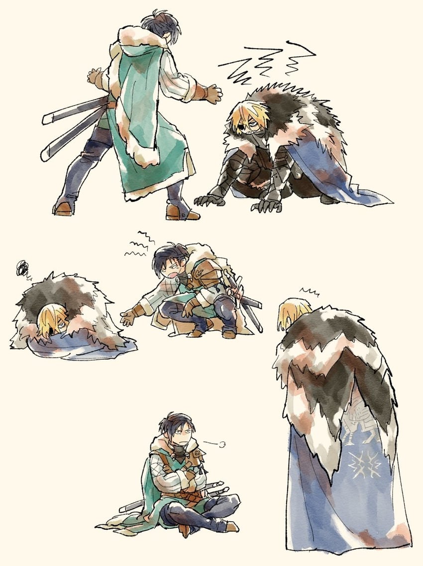 dimitri alexandre blaiddyd and felix hugo fraldarius (fire emblem and 1 more) drawn by onagachan