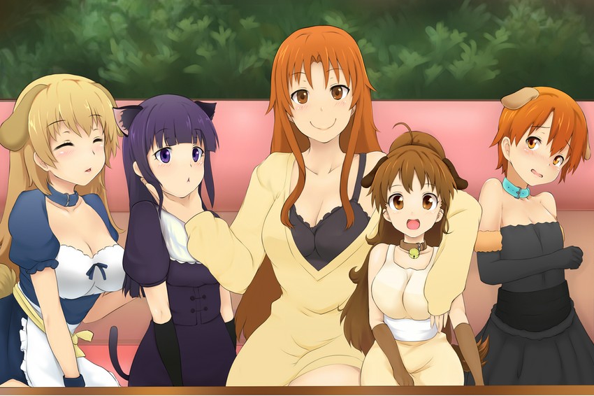 taneshima popura, inami mahiru, yamada aoi, todoroki yachiyo, and takanashi kozue (working!!) drawn by ginji74