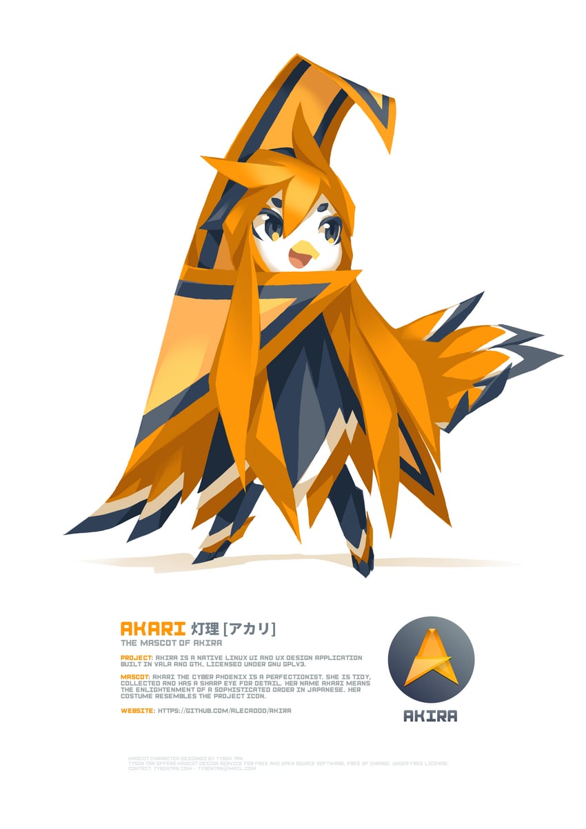 akari the robot phoenix (original and 1 more) drawn by tyson_tan