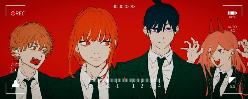 makima, power, denji, and hayakawa aki (chainsaw man) drawn by pecopecosupipi