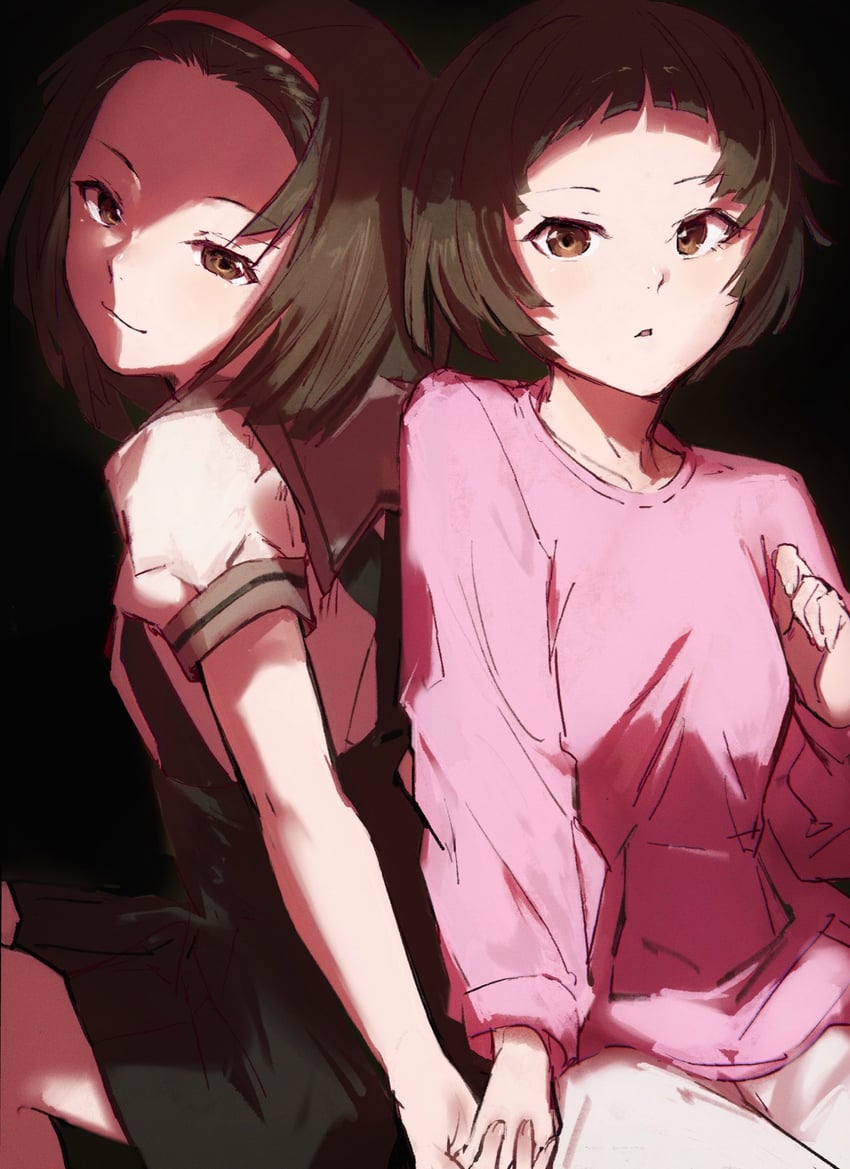 sengoku nadeko and fawning nadeko (monogatari) drawn by moku_(muooku)