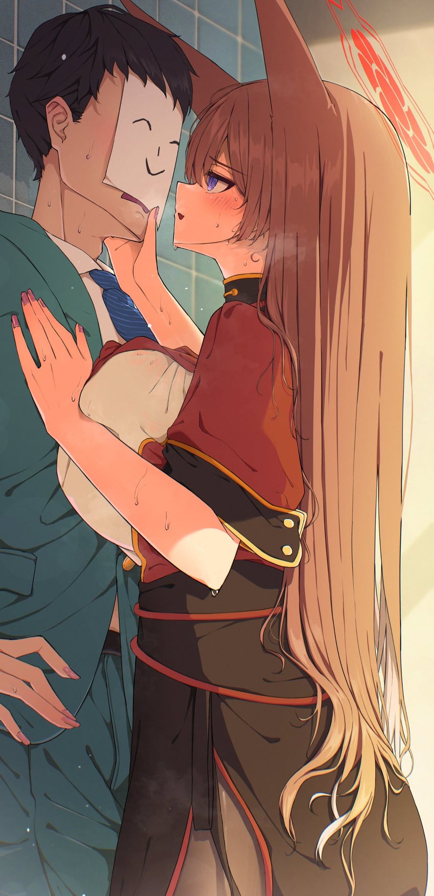 sensei, doodle sensei, and rumi (blue archive) drawn by hasu202mm