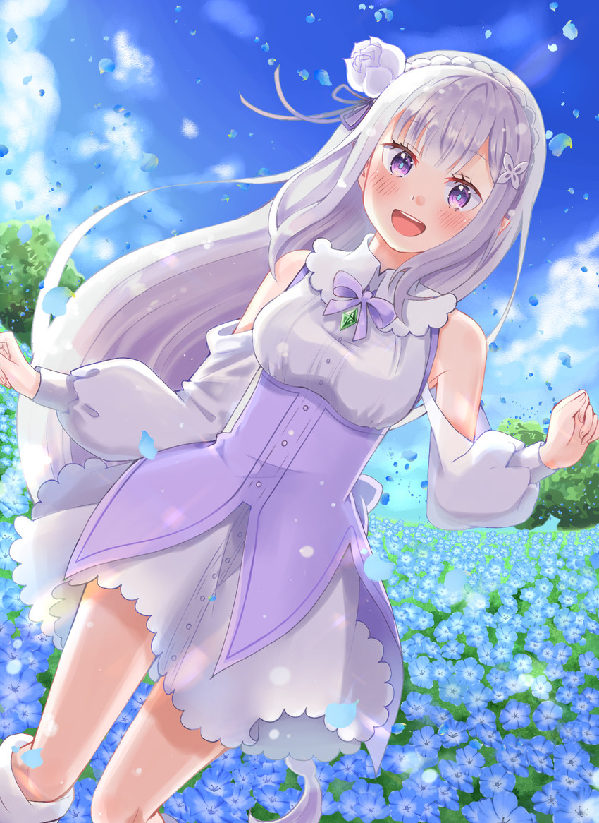 emilia (re:zero kara hajimeru isekai seikatsu) drawn by noritama_(noritamago)