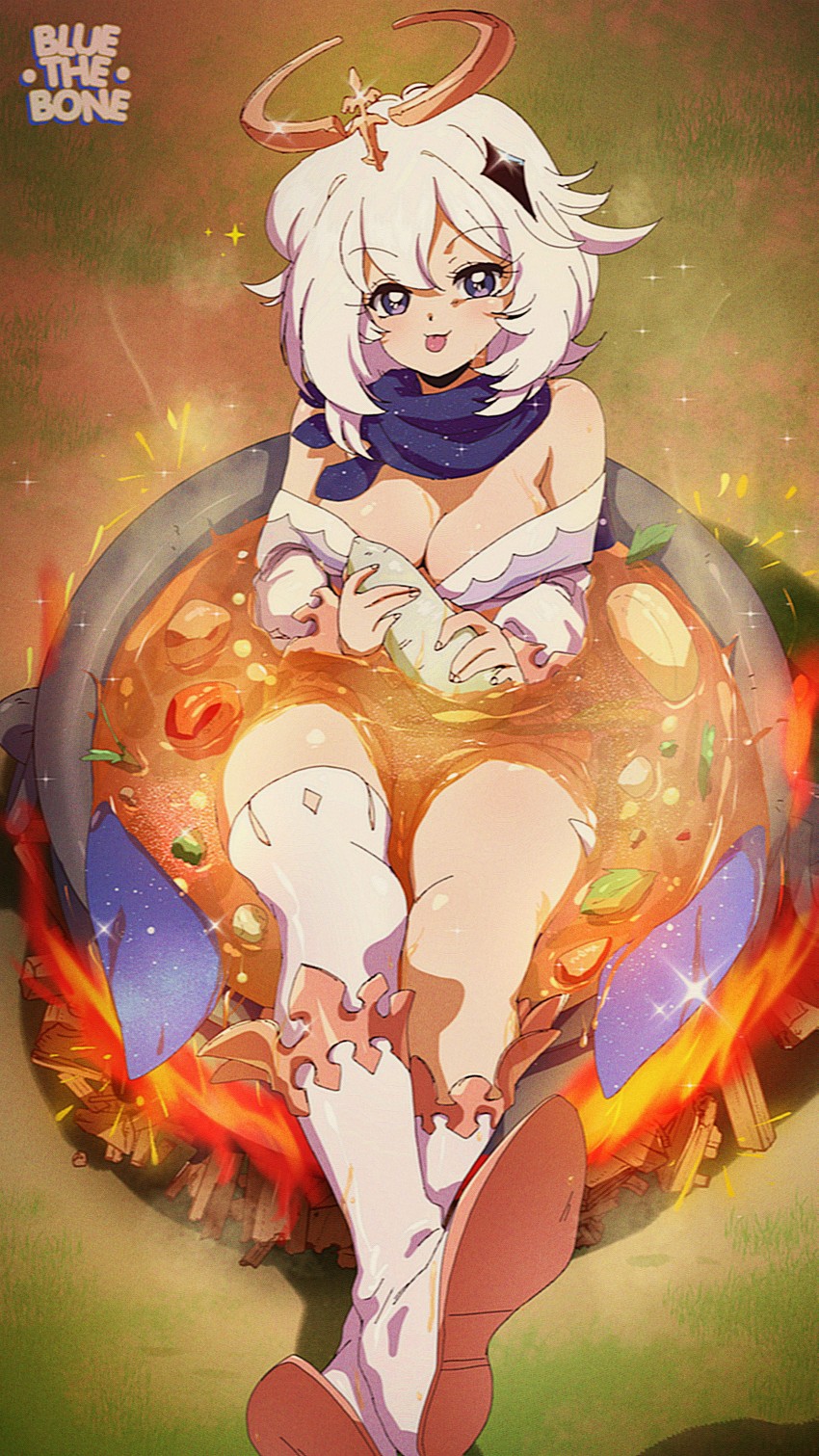 paimon (genshin impact) drawn by bluethebone