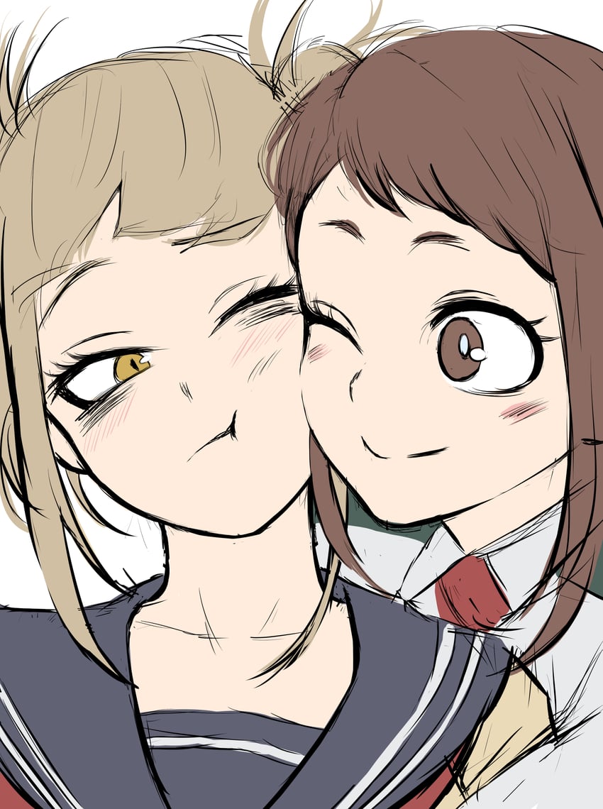 uraraka ochaco and toga himiko (boku no hero academia) drawn by fengling_(furin-jp)
