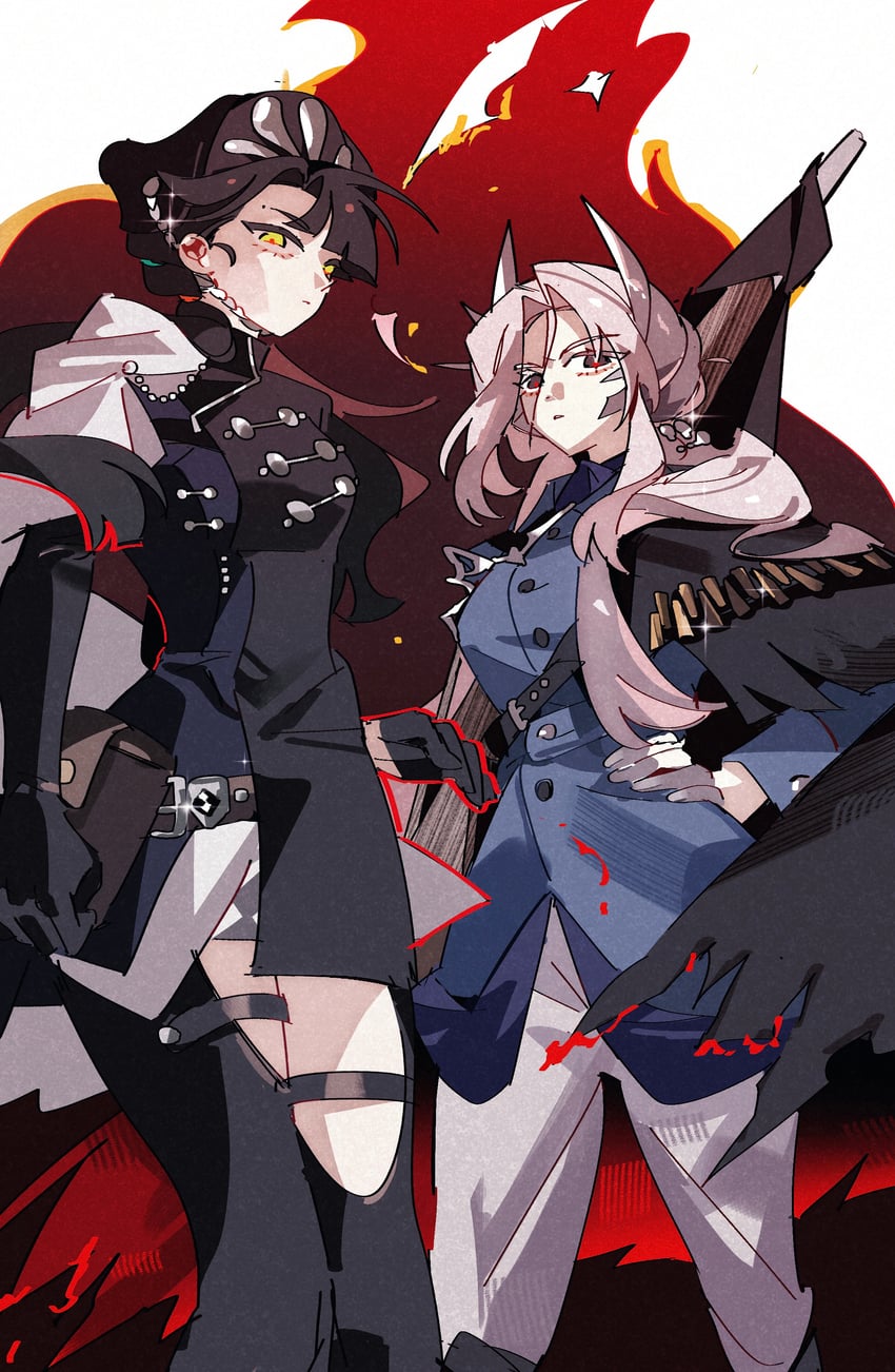 liang yue and sentinel (reverse:1999) drawn by hl_(iamawhitehippo)