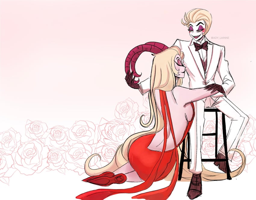 lucifer morningstar and lilith (hazbin hotel) drawn by adylaineart