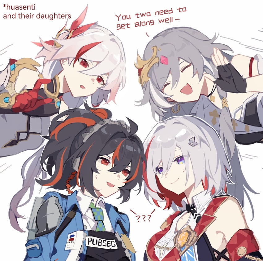 fu hua, zhu yuan, herrscher of sentience, topaz, and mace (honkai and 4 more) drawn by haruka_(rsyaooooo)