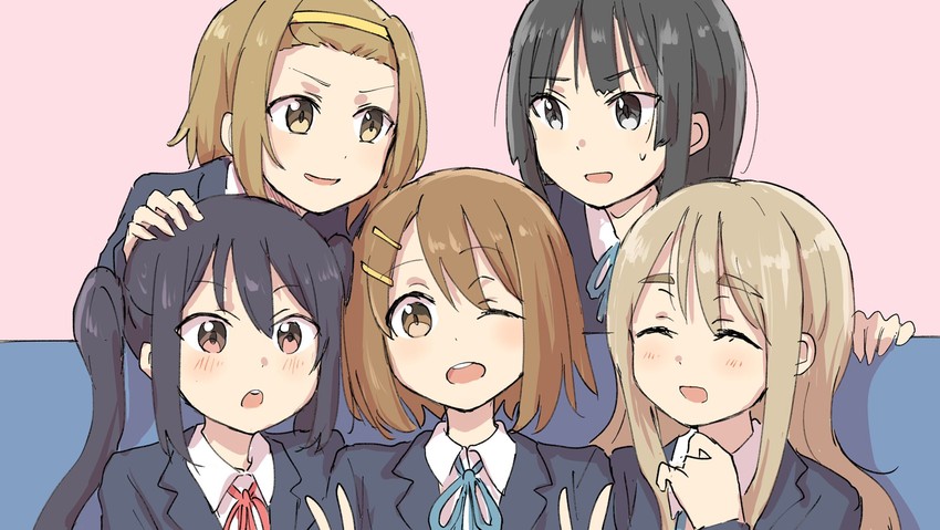 akiyama mio, nakano azusa, hirasawa yui, tainaka ritsu, and kotobuki tsumugi (k-on!) drawn by betock