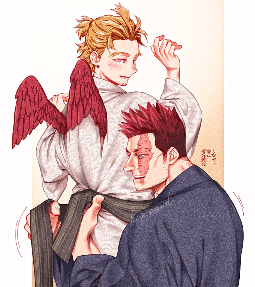 endeavor and hawks (boku no hero academia) drawn by yococco