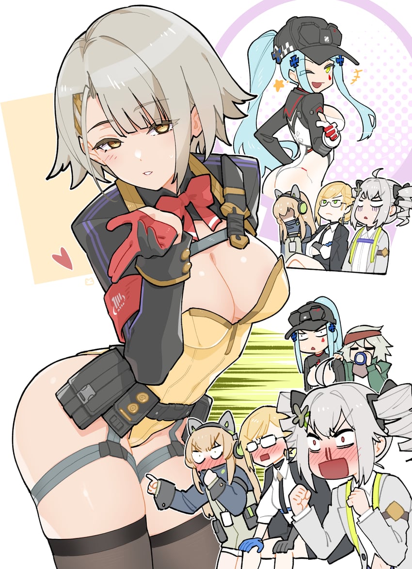 hk416, g11, welrod mkii, vector, klukai, and 6 more (girls' frontline and 1 more) drawn by miharu_(cgsky)